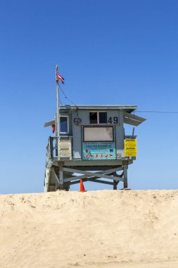Redondo Beach boş güzel Plajı'nda boş plaj kulübe 