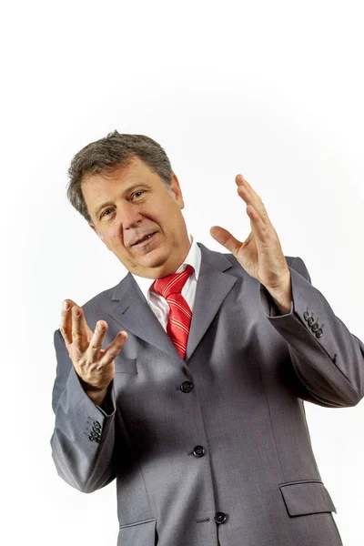 Business man holding a speech — Stock Photo, Image