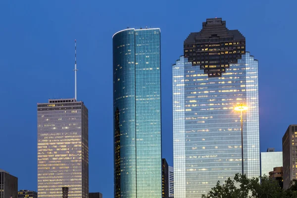 Vista del centro de Houston por la tarde — Foto de Stock