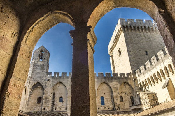 Popes Palace in Avignon, Provence, France.