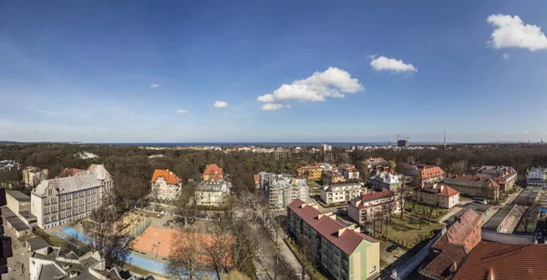 Panoramiczny widok na panoramę Swinemuende, Polska — Zdjęcie stockowe