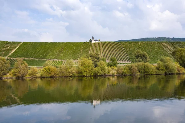 Chapel in vineyard at river Moselle — Stock Photo, Image