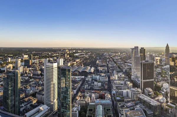 Panoráma Frankfurtu nad Mohanem s mrakodrapy — Stock fotografie