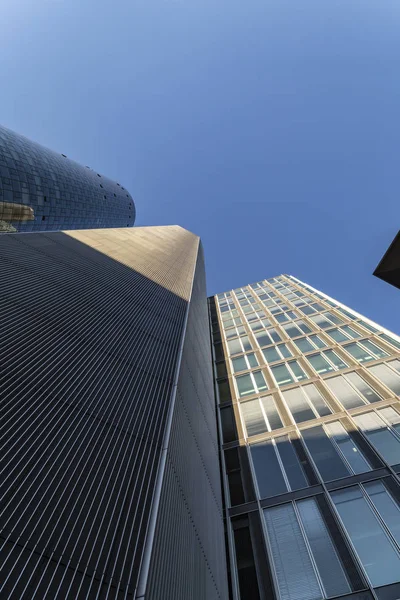 Panorama van Frankfurt am Main met wolkenkrabbers — Stockfoto