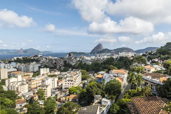 Aerial view of cityscape, the Sugarloaf mountain in Rio — Stock Photo, Image