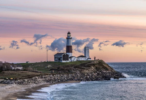 Montauk nokta ışık, deniz feneri, Long Island, New York, Suffolk — Stok fotoğraf