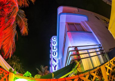 Okyanus sürücü binalar South Beach gece okyanus bağışı