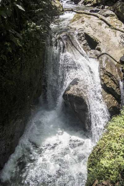 Waterfall near Mindo in nambillo rain forest in Ecuador — Stock Photo, Image