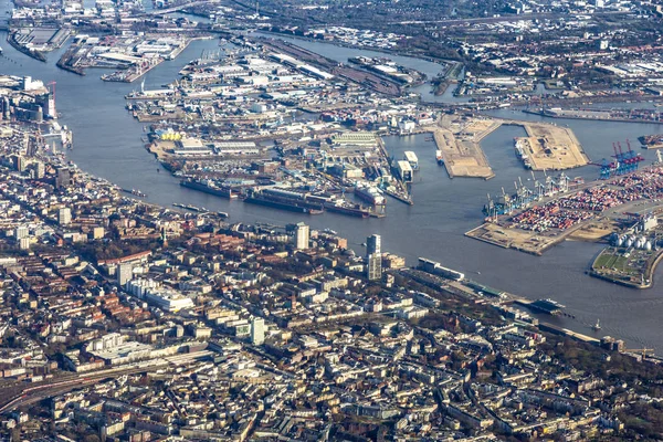 Hamburg şehir öğleden sonra hava — Stok fotoğraf