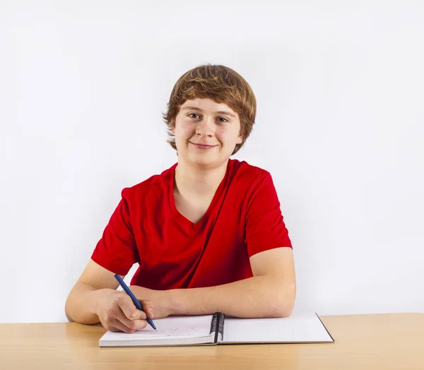 Cute pupil learning for school — Stock Photo, Image