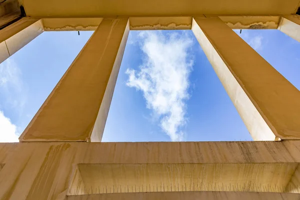 Blue sky seen from outdoor window in orange color — Stock Photo, Image