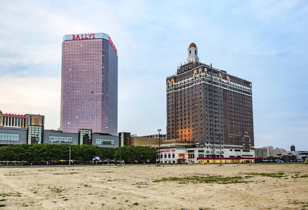 Skyline de Atlantic City de tarde com casinos — Fotografia de Stock