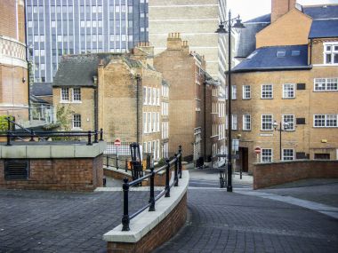 tipik eski tuğla binalar Nottingham