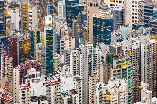 Hong Kong şehrinin panoramik manzarası — Stok fotoğraf