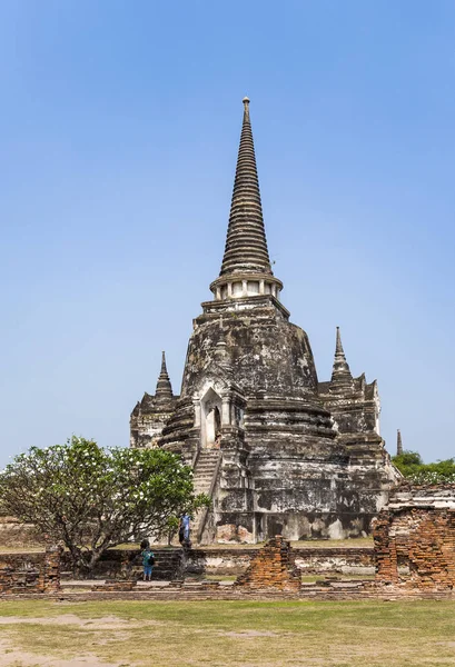 Famosa zona del templo Wat Phra Si Sanphet, Palacio Real de Ajutthay — Foto de Stock