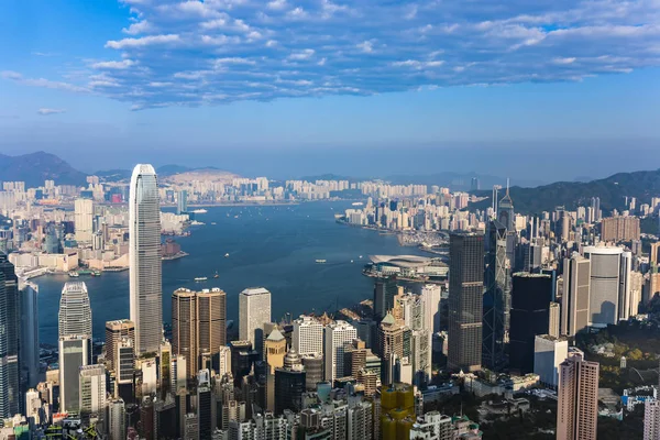 Hong kong město pohled z victoria peak — Stock fotografie