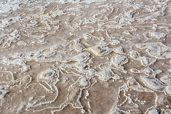 Dried salt in a basin of a salt mine — Stock Photo, Image