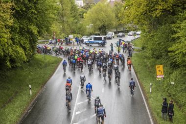 racing cyclists at the race Rund um den Finanzplatz Frankfurt clipart