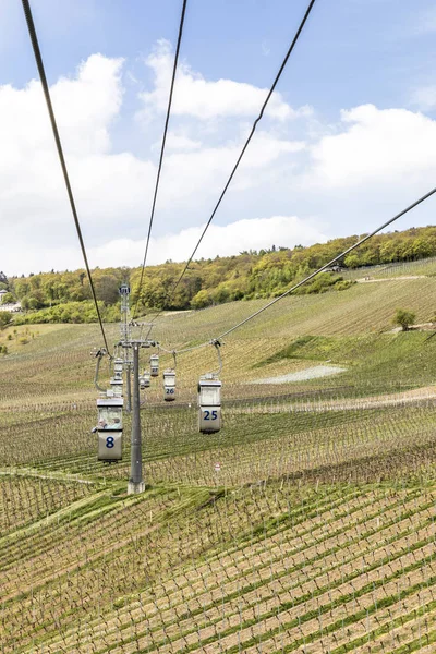 Standseilbahn über die Weinberge von Rüdesheim — Stockfoto