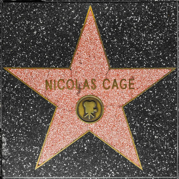 Nicolas Cages estrela na Calçada da Fama de Hollywood — Fotografia de Stock