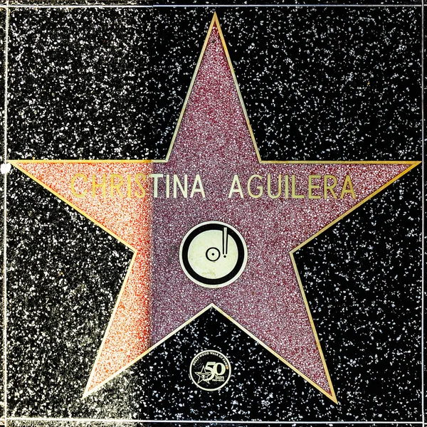 Christina Aguileras star on Hollywood Walk of Fame — Stock Photo, Image