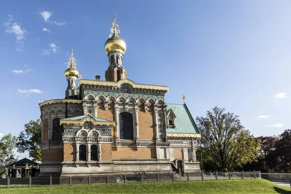 โบสถ์ orthodox ที่ Mathildenhoehe ใน Darmstadt — ภาพถ่ายสต็อก
