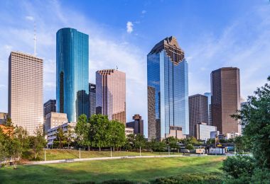 houston manzarası içinde günbatımı