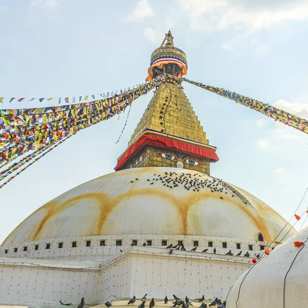 Centro religioso budista Boudhanath Stupa em Kathmandu, Nepa — Fotografia de Stock