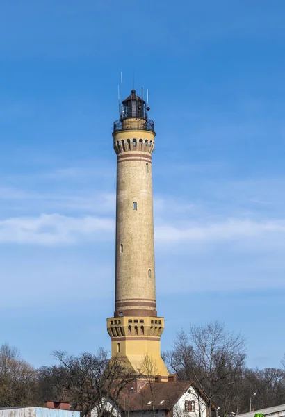 Lighthouse of Swinemuende from river swine — Stock Photo, Image