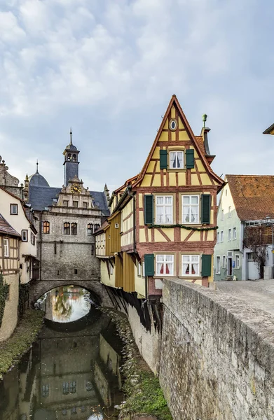 Malerwinkel, casas de entramado de madera en Marktbreit, Baviera, Alemania —  Fotos de Stock