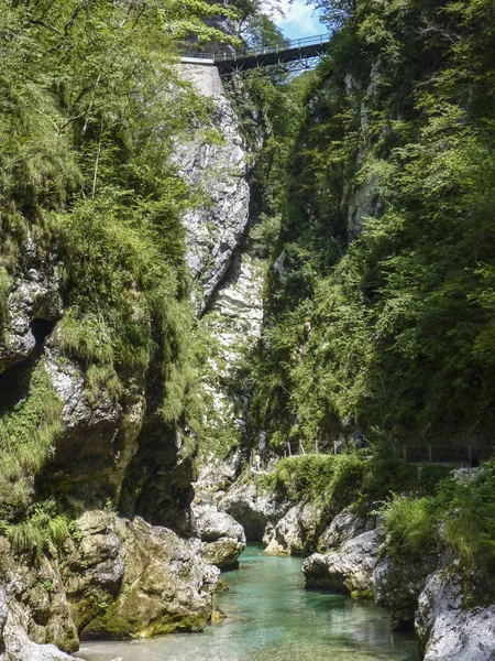 Vista al famoso cañón tolmin — Foto de Stock