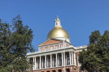 famous state capitol in Boston clipart