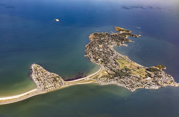 Flygfoto över Nahant ö nära Boston, Massachusetts — Stockfoto