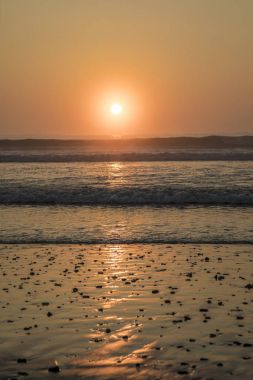 Çavdar beach, New Hampshire Atlas Okyanusu'nda güneş doğarken