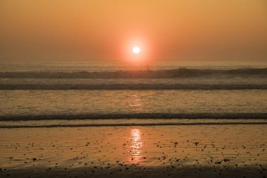 Çavdar beach, New Hampshire Atlas Okyanusu'nda güneş doğarken