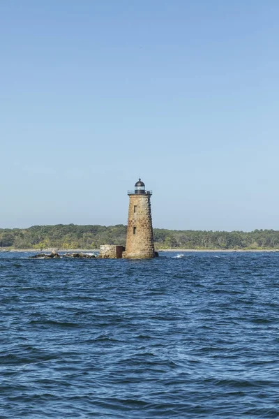 Faro de Whaleback frente a la costa de Portsmouth Maine —  Fotos de Stock