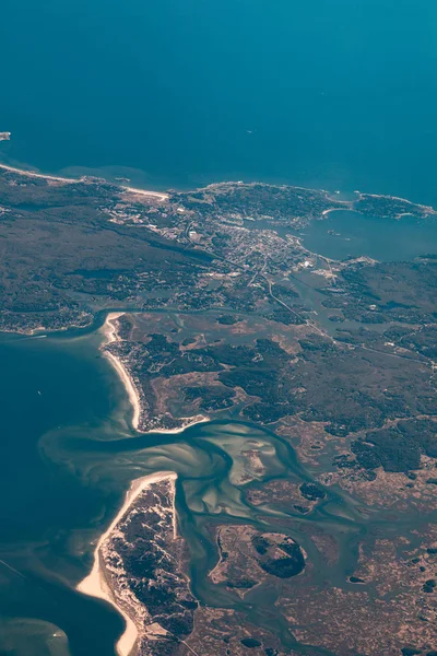 Αεροφωτογραφία του Ατλαντικού ακτογραμμή κοντά σε Νέα Υόρκη — Φωτογραφία Αρχείου