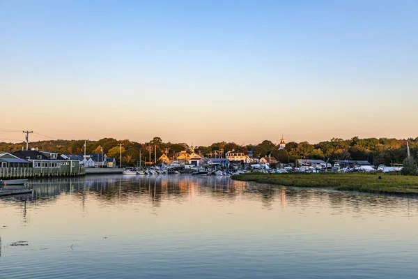 Village of Essex in New England in sunrise — Stock Photo, Image