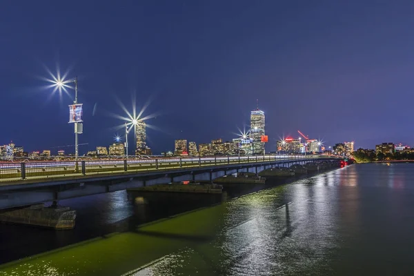 Skyline de Boston por la noche — Foto de Stock