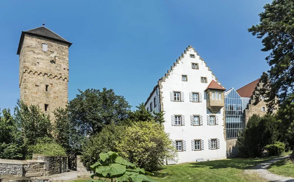 Castello a Neckarsbrunn con vecchia torre — Foto Stock