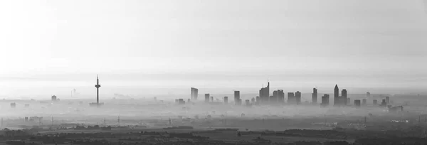Frankfurt am Main in morning fog — Stock Photo, Image