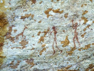 Bushmen (san) insan ve antilop, Drakensber resim rock