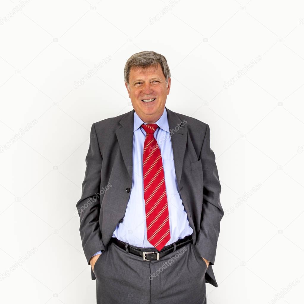 smiling mature businessman standing