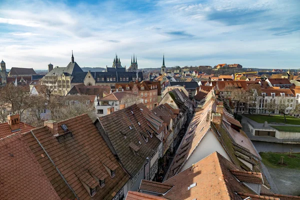 Vista sul centro storico di Erfurt — Foto Stock