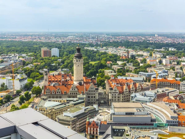 Vista aerea sulla città di Lipsia — Foto Stock