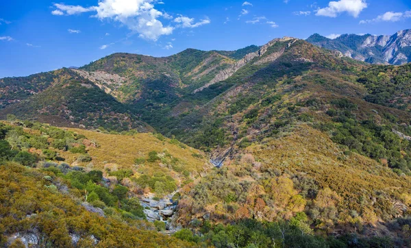 Landschaft im Mammutbaum-Nationalpark mit Fluss Kaweah — Stockfoto