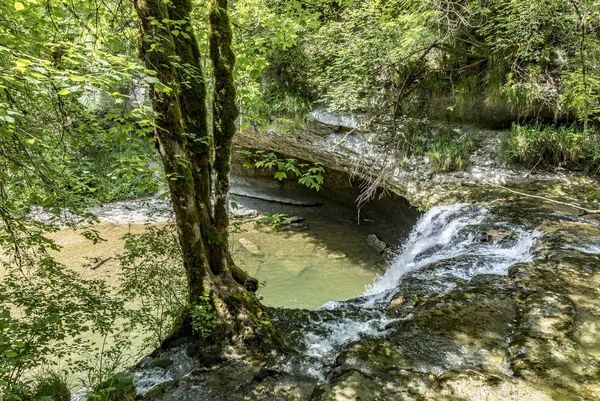 Waterfalls of the Herisson in the French Jura — Stock Photo, Image