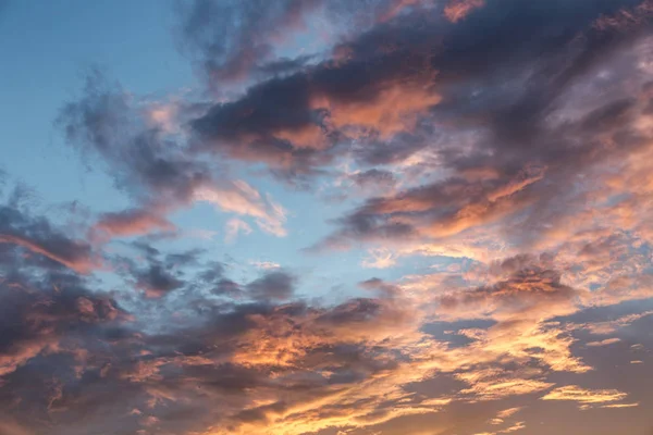Orange sunset sky — стоковое фото
