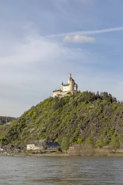 Marksburg dans la vallée du Rhin à Braubach, Allemagne — Photo