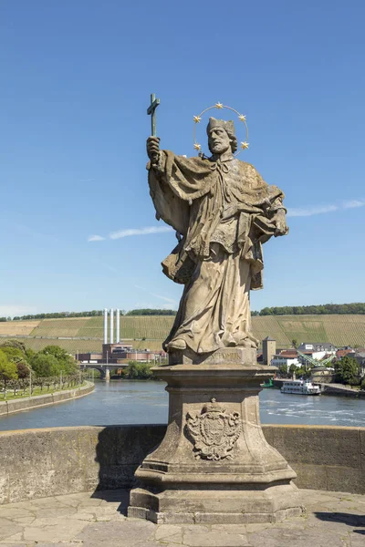 Estatuas Del Alte Mainbruecke Wuerzburg Franconia Baviera Alemania — Foto de Stock